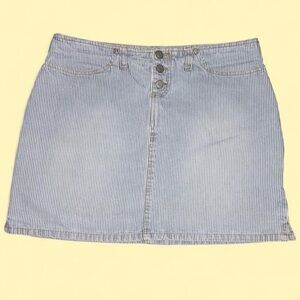 Y2K No Boundaries Blue Striped Mini Skirt